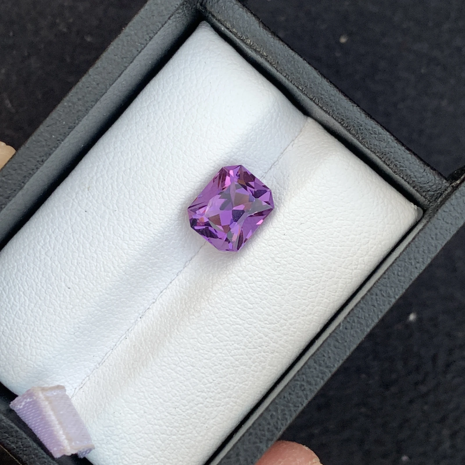 Natural Purple Amethyst 2.83 carat Faceted Cut Octagon Loose Gemstone — view 2